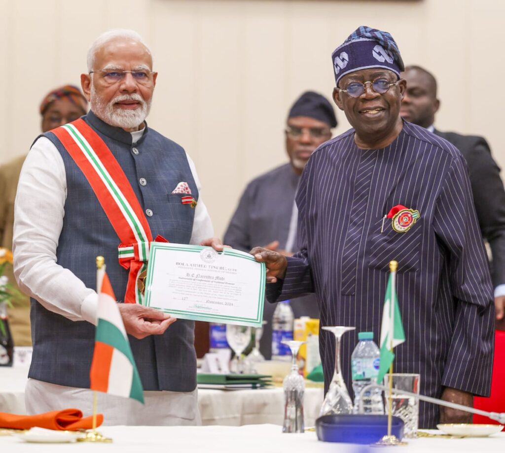 PM Modi in Nigeria: प्रधानमंत्री नरेंद्र मोदी को नाइजीरिया के दूसरे सर्वोच्च राष्ट्रीय सम्मान से सम्मानित किया गया, जानें सम्मान पाकर क्या बोले पीएम