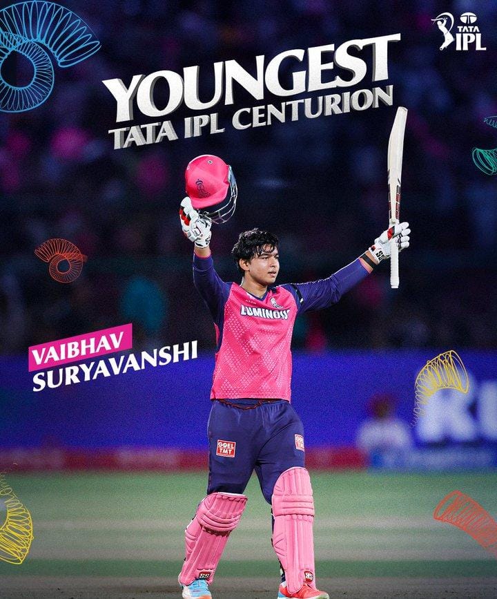 IPL BIG Record: आईपीएल में शतक जड़ने वाले सबसे युवा क्रिकेटर बने वैभव सूर्यवंशी, दूसरा सबसे तेज शतक जड़ा