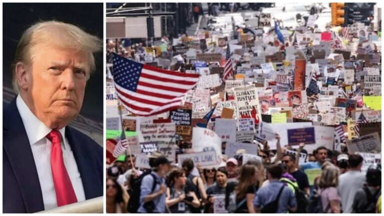America Protest: अमेरिका के राष्ट्रपति डोनाल्ड ट्रंप की नीतियों के खिलाफ अमेरिका के सभी 50 राज्यों में विरोध प्रदर्शन, सड़क पर उतरे हजारों लोग