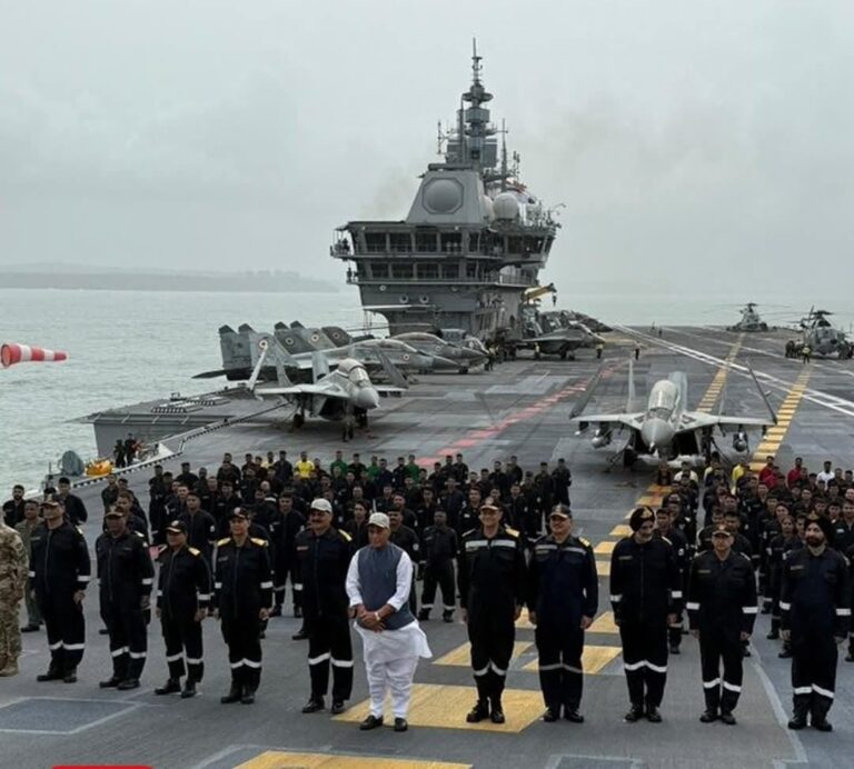 INS VIKRANT: विमानवाहक पोत ‘आईएनएस विक्रांत’ पर पहुंचे रक्षा मंत्री राजनाथ सिंह, बोले-पाकिस्तान समर्थित आतंकवाद से निपटने के लिए भारत हर तरीका अपनाएगा