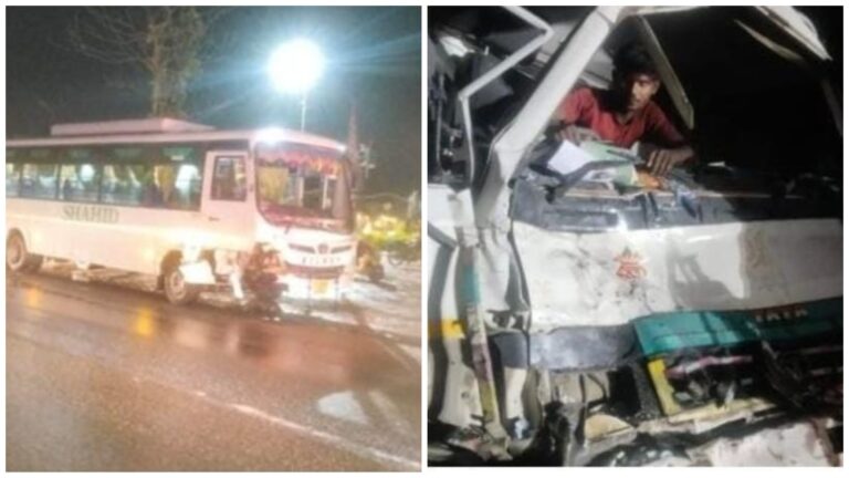 Road Accident: जमशेदपुर से रांची जा रही तेज रफ्तार बस और ट्रक की टक्कर, केबिन में फंसा ट्रक चालक