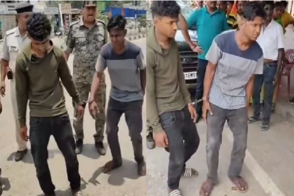 पुलिस पर वार करने वालों की निकली गयी हेकड़ी, पुलिस ने घटनास्थल पर ही करा दी परेड