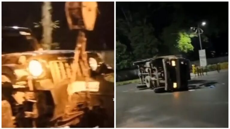 Jamshedpur: बिष्टुपुर में सर्किट हाउस गोलचक्कर के पास बड़ा हादसा, सड़क पर पलटी तेज रफ्तार थार और दूध लदी गाड़ी, हादसे में बाल-बाल बचे दोनों वाहनों के चालक
