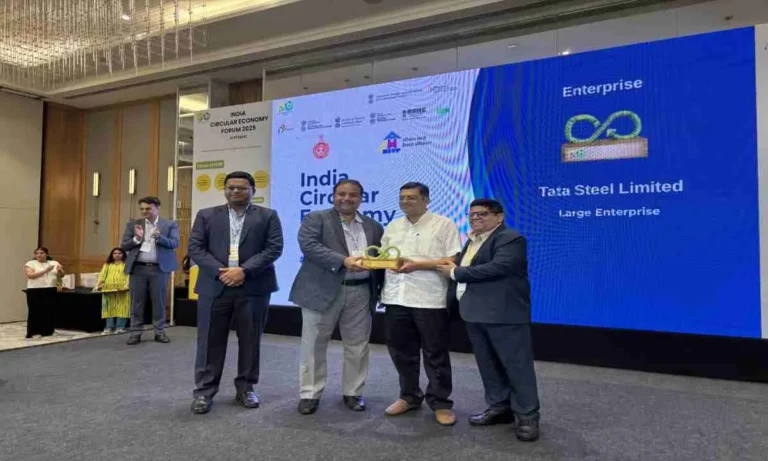 Tata Steel को इंडियन सर्कुलर इकोनॉमी फोरम से ACE Award,सस्टेनेबिलिटी में अग्रणी योगदान के लिए मिला सम्मान
