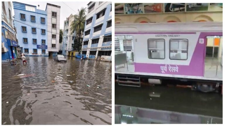 Heavy Rain: रातभर भारी बारिश से कोलकाता में जनजीवन ठप, कई इलाके जलमग्न, हावड़ा, सियालदह स्टेशनों से ट्रेन सेवाएं प्रभावित