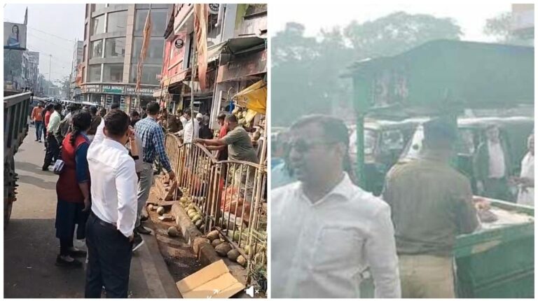 Jamshedpur: जमशेदपुर अक्षेस के उपनगर आयुक्त ने साकची बाजार में चलाया अतिक्रमण के खिलाफ अभियान, अवैध पार्किंग से वाहन हटवाये, ठेला किये गये जब्त, बोले-जारी रहेगी कार्रवाई