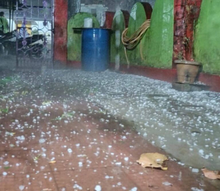 Weather report: सारंडा में बदला मौसम, तेज बारिश के साथ जमकर गिरे ओले, सड़कों पर बिछ गयी बर्फ की चादर