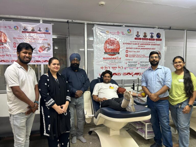 Jamshedpur News:रोटरैक्ट क्लब ऑफ जमशेदपुर सेवार्थह का रक्तदान शिविर, 42 यूनिट रक्त संग्रह