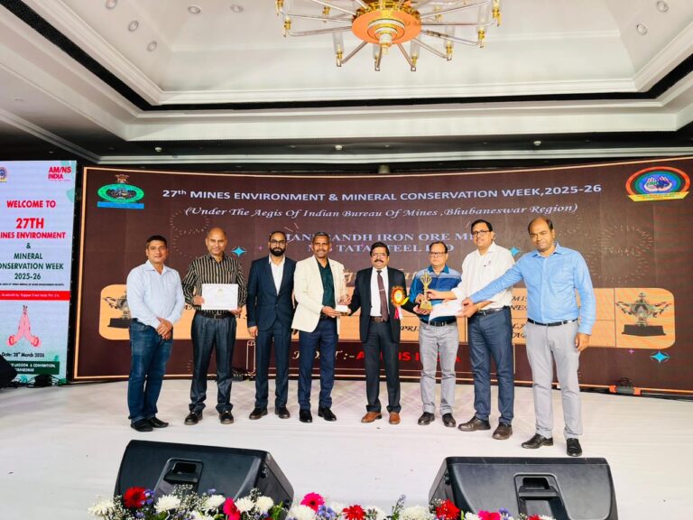 टाटा स्टील के जोड़ा क्लस्टर की आयरन और मैंगनीज माइंस को 14 पुरस्कारों से सम्मानित