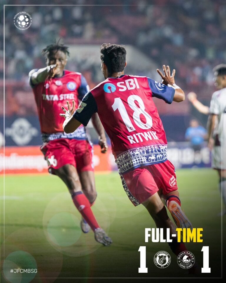 Jamshedpur ISL : जमशेदपुर एफसी ने इंडियन सुपर लीग के मैच में मोहन बागान को 1-1 से ड्रॉ पर रोका, रित्विक दास ने किया गोल