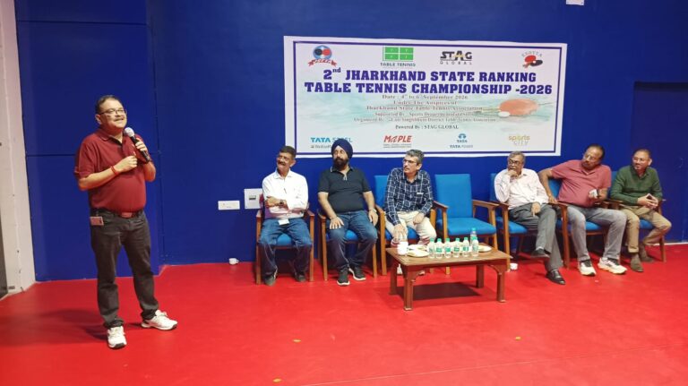 Jamshedpur NEWS : जेआरडी टाटा स्पोर्ट्स कॉम्प्लेक्स में स्टेट रैंकिंग टेबल टेनिस चैंपियनशिप का आगाज, 7 जिलों के 154 खिलाड़ी दिखाएंगे दम