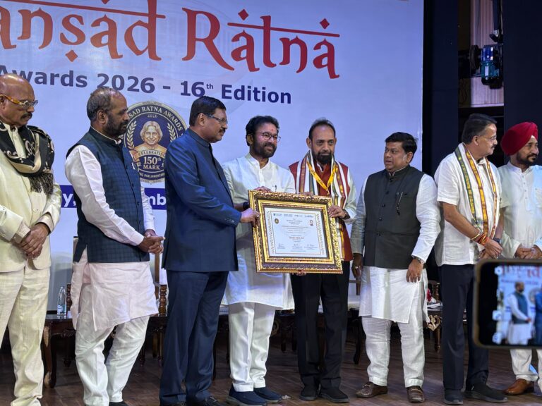 JAMSHEDPUR NEWS: सांसद बिद्युत बरण महतो को लगातार पांचवीं बार संसद रत्न पुरस्कार
